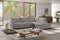 Valencia Serena Leather 2-Piece Right Bumper Chaise Sectional Sofa, Light Grey