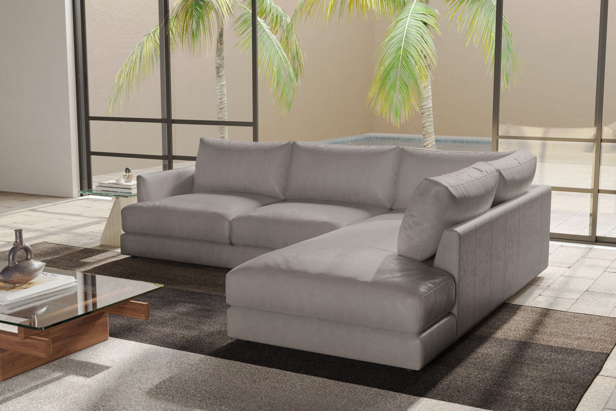 Serena Leather Sectional Sofa