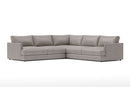 Valencia Serena Leather L-Shape Sectional Sofa, Light Grey