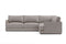 Valencia Serena Leather L-Shape Sectional Sofa, Light Grey