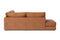 Valencia Serena Leather 2-Piece Left Bumper Chaise Sectional Sofa, Cognac