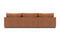 Valencia Serena Leather Three Seats with Left Chaise Sectional Sofa, Cognac