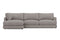 Valencia Serena Leather Three Seats with Left Chaise Sectional Sofa, Light Grey