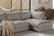 Valencia Serena Leather Three Seats with Right Chaise Sectional Sofa, Light Grey