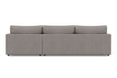 Valencia Serena Leather Three Seats with Right Chaise Sectional Sofa, Light Grey