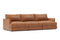 Valencia Serena Leather Three Seats Sectional Sofa, Cognac