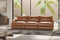 Valencia Serena Leather Three Seats Sectional Sofa, Cognac