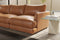 Valencia Serena Leather Three Seats Sectional Sofa, Cognac