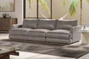 Valencia Serena Leather Three Seats Sectional Sofa, Light Grey