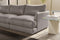 Valencia Serena Leather Three Seats Sectional Sofa, Light Grey