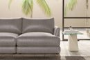 Valencia Serena Leather Three Seats Sectional Sofa, Light Grey