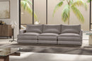 Valencia Serena Leather Three Seats Sectional Sofa, Light Grey