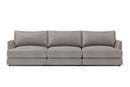 Valencia Serena Leather Three Seats Sectional Sofa, Light Grey