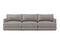Valencia Serena Leather Three Seats Sectional Sofa, Light Grey