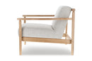 Valencia Regal Fabric Upholstered Wood Frame Accent Chair, Beige