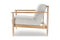 Valencia Regal Fabric Upholstered Wood Frame Accent Chair, Beige