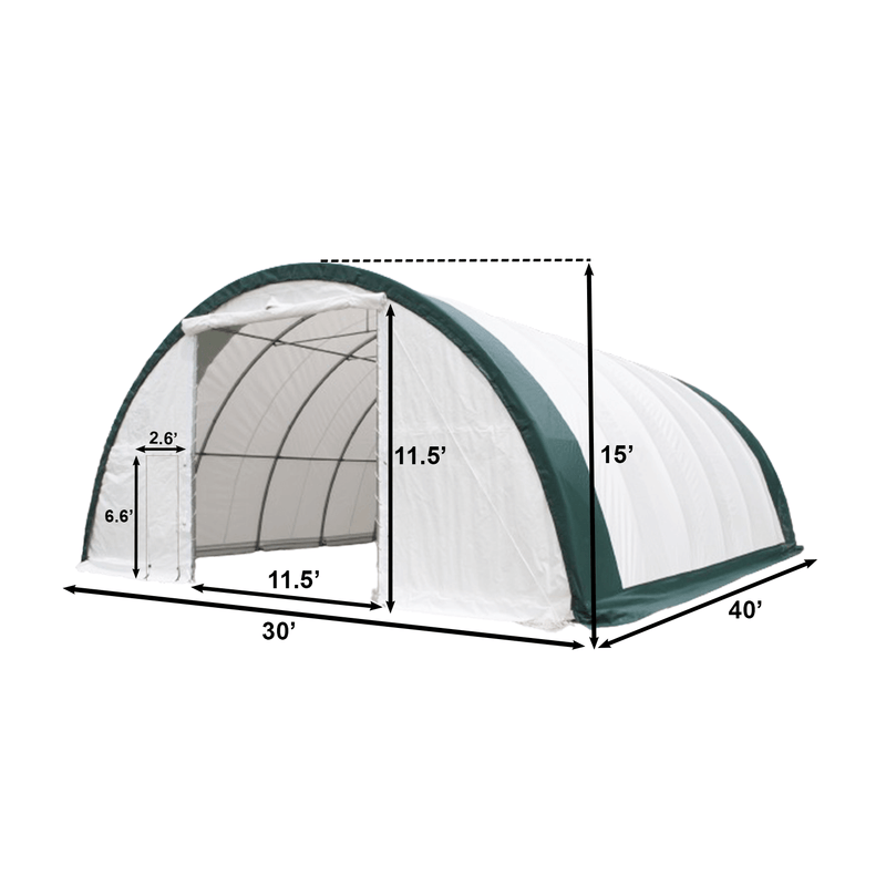 Single Truss Arch Storage Shelter W30'xL40'xH15'