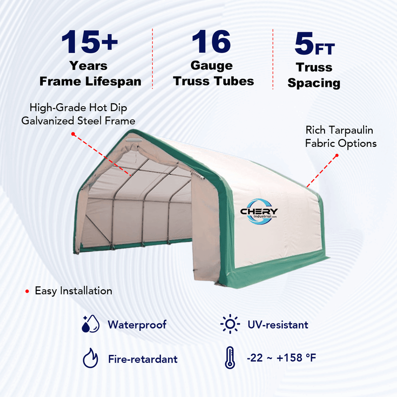 Single Truss Storage Shelter W20'xL20'xH12'