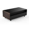 FORNO Evoluto  51" Smart Coffee Table – Dual Fridge Drawers, Bluetooth Audio, Wireless Charging, RGB Light in Black with Wood Accents, FCTFR7006-51WD