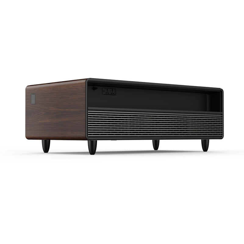 FORNO Evoluto  51" Smart Coffee Table – Dual Fridge Drawers, Bluetooth Audio, Wireless Charging, RGB Light in Black with Wood Accents, FCTFR7006-51WD