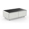 FORNO Evoluto  51" Smart Coffee Table – Dual Fridge Drawers, Bluetooth Audio, Wireless Charging, RGB Light in Black in White, FCTFR7006-51WHT