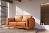 Valencia Artisan Top Grain Leather Loveseat Sofa, Cognac