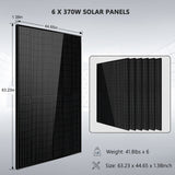 Off-Grid Solar Kit 6500W 48VDC 120/240VAC 5.12KWH/10.24KWH PowerWall Lithium Battery 6 X 370 Watts Solar Panels SGM-655M/ SGM-6510M