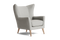 Valencia Sonnet Weaved Fabric Accent Chair, Light Grey