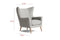 Valencia Sonnet Weaved Fabric Accent Chair, Light Grey