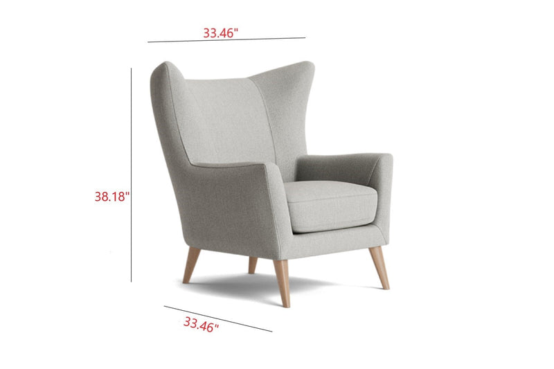 Valencia Sonnet Weaved Fabric Accent Chair, Light Grey