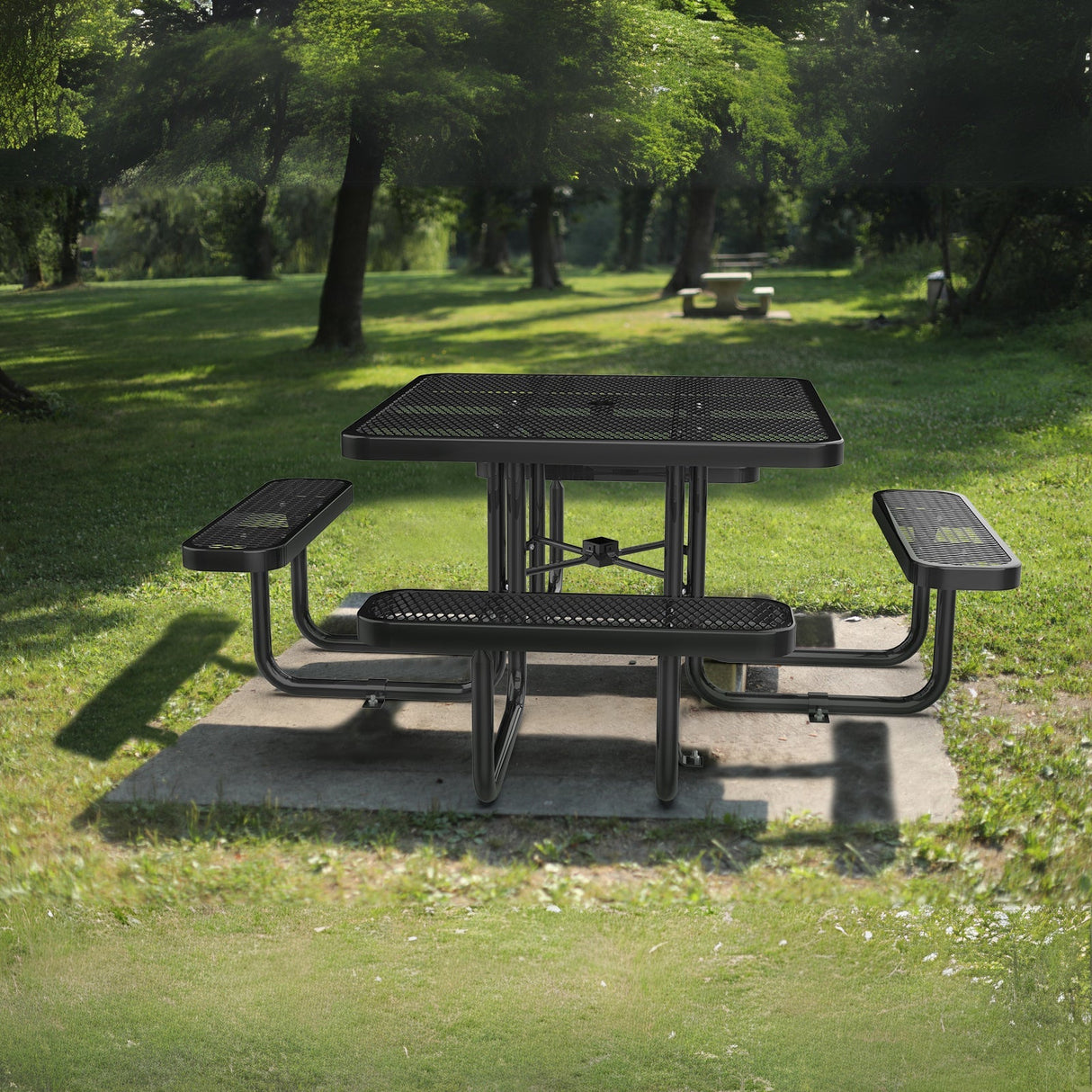 46" Square Picnic Table With Umbrella Hole