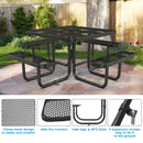 46" Square Picnic Table With Umbrella Hole