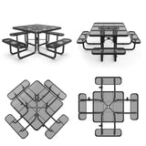 46" Square Picnic Table With Umbrella Hole