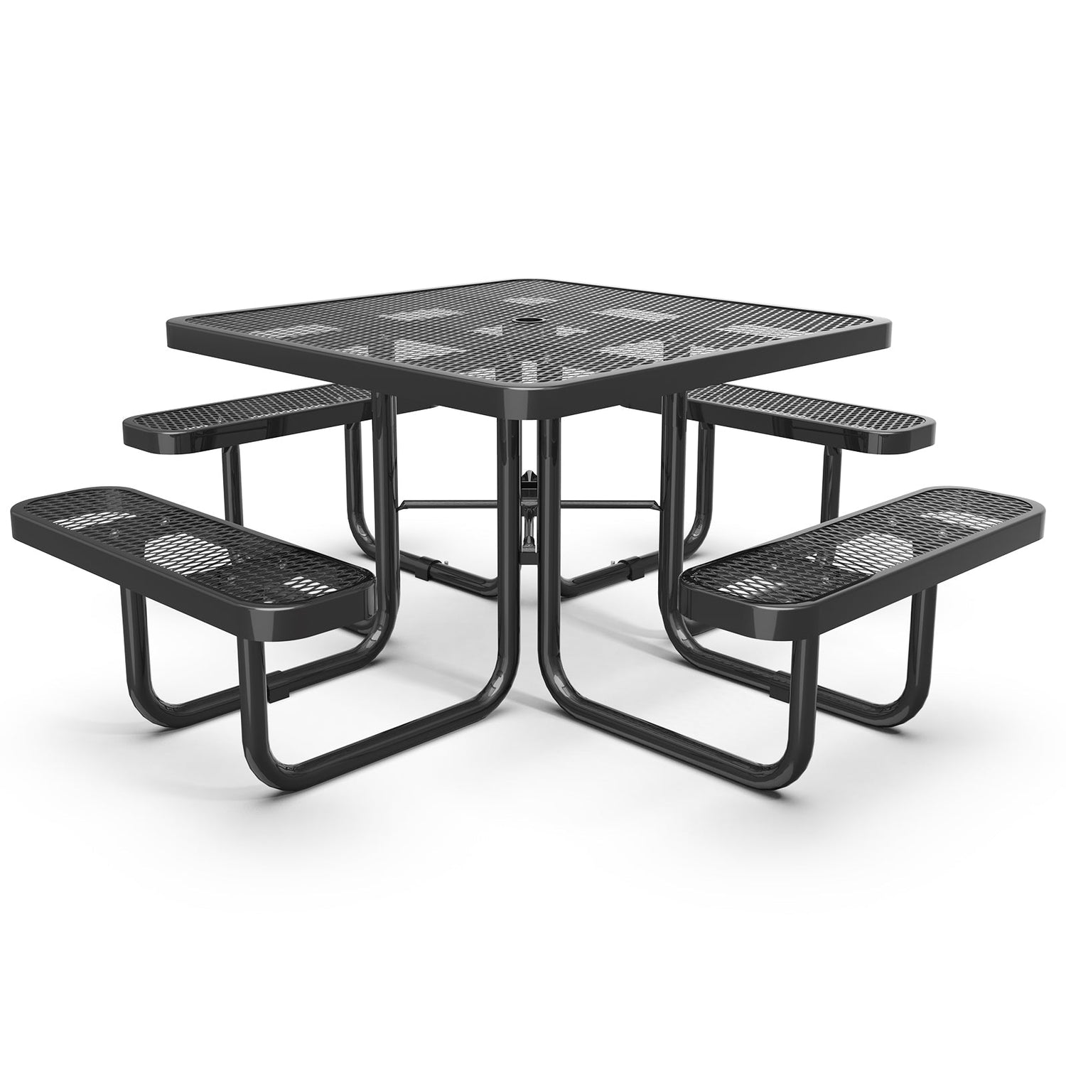 46" Square Picnic Table With Umbrella Hole