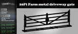 20ft Farm Metal Driveway Gate with Diagonal Tubes