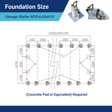 Single Truss Arch Storage Shelter W30'xL65'xH15'