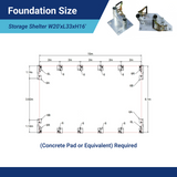 Double Truss Storage Shelter W20'xL33'xH16'