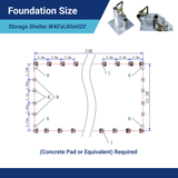Single Truss Arch Storage Shelter W40'xL80'xH20'