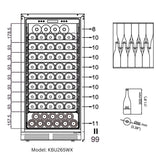 47" High Upright Wine & Beverage Refrigerator Combo with Low-E Glass Door