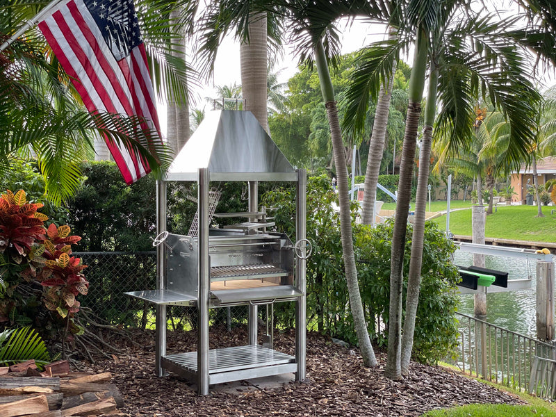 Tagwood BBQ Argentine Santa Maria Wood Fire & Charcoal Gaucho Grill all Stainless Steel | BBQ02SS OPEN FIRE COOKING - PRE-ORDER