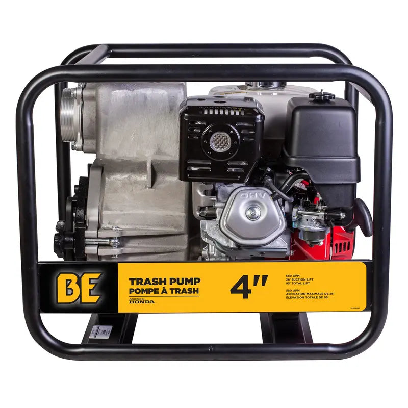 BE Power 4"-Trash Transfer Pump with Honda GX390 Engine