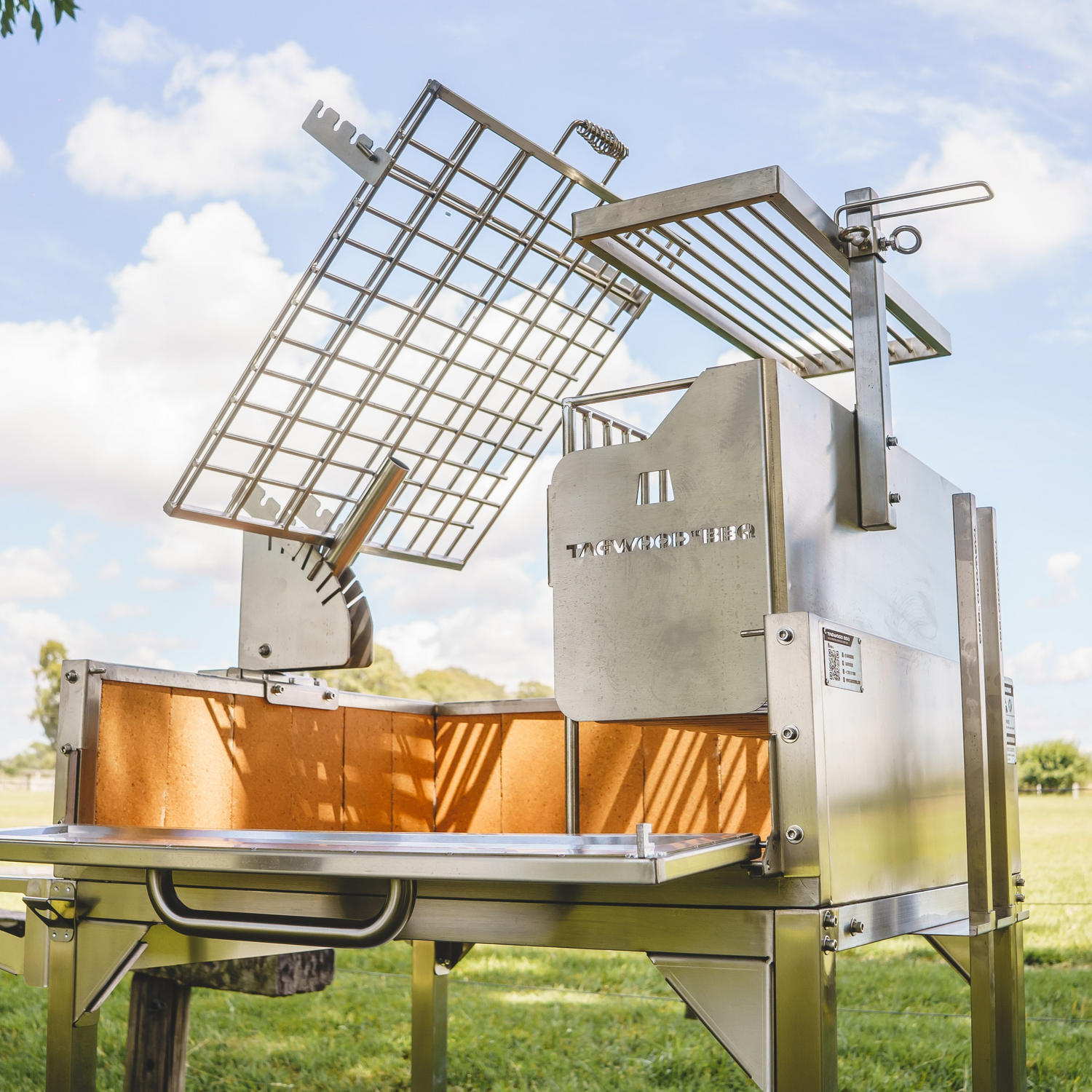 Tagwood BBQ Argentine Clamp Grill with firebox | BBQ33SS --