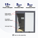 Portable Toilet with Fan-shaped Door Shower