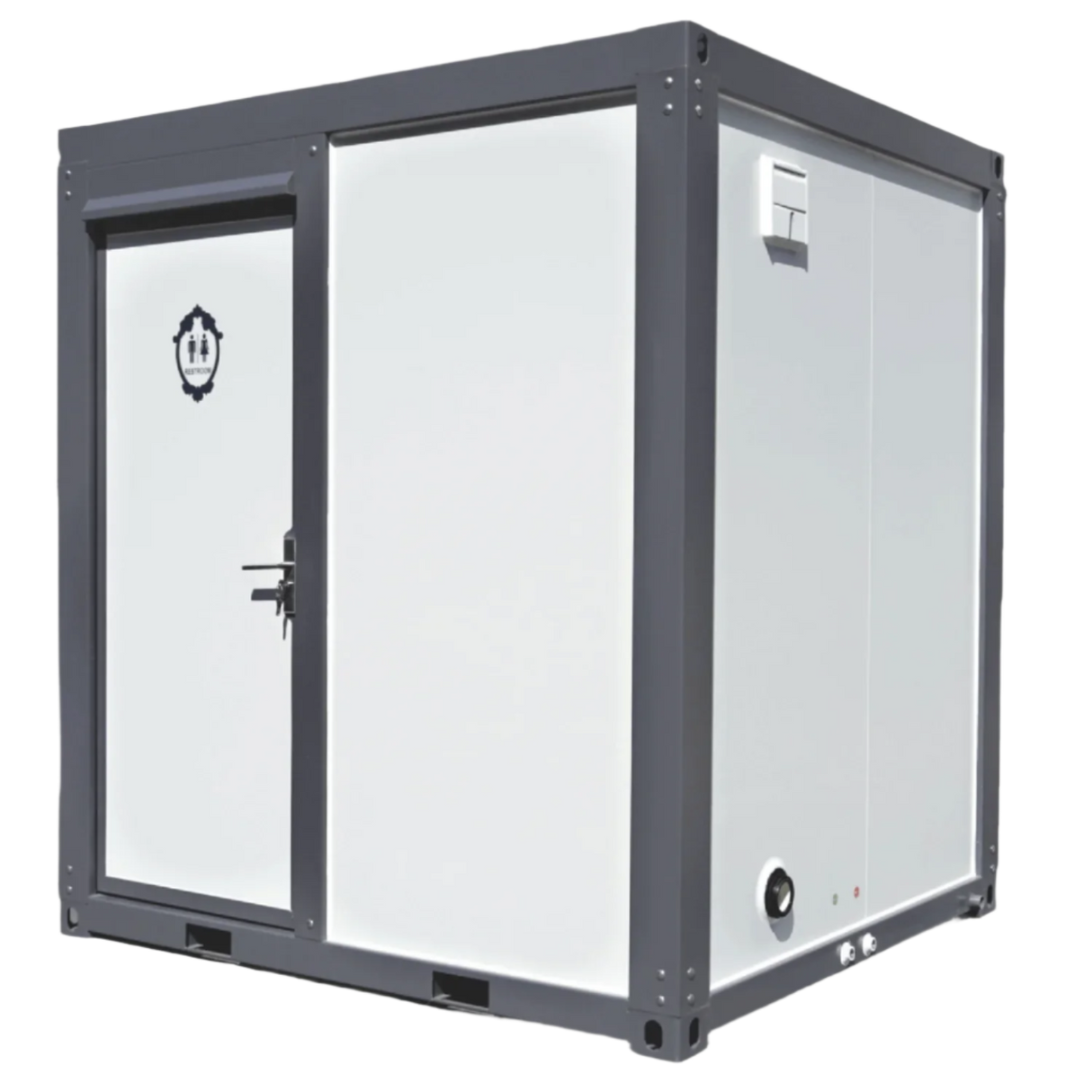 Portable Toilet with Fan-shaped Door Shower