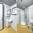 Portable Toilet with Fan-shaped Door Shower
