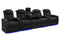 Valencia Tuscany Luxury Console Leather Home Theater Seating Row of 5 Dropdown Center, Onyx