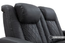 Valencia Tuscany Leather Home Theater Seating Single, Charcoal Grey