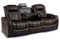 Valencia Tuscany XL Console Leather Home Theater Seating Row of 3 Dropdown Center, Dark Chocolate