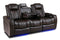 Valencia 2025 New Tuscany Console Leather Home Theater Seating Row of 3 Dropdown Center, Dark Chocolate