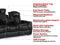 Valencia 2025 New Tuscany Console Leather Home Theater Seating Row of 3 Dropdown Center, Midnight Black